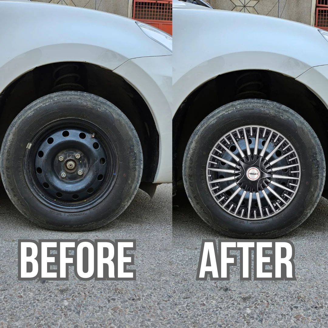 PRIGAN ACURA BLACK SILVER WHEEL COVER  (Set of 4)  AVAILABLE IN 14,15,16 INCH - Image 3