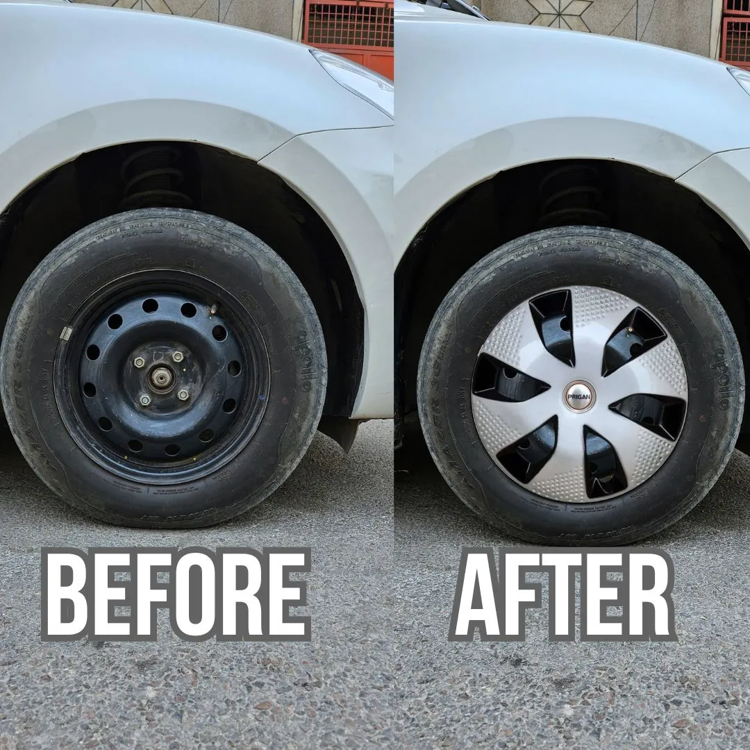PRIGAN ALTO-K10 13 INCH SILVER BLACK WHEEL COVER  (Set of 4)  AVAILABLE IN 13 INCH - Image 3