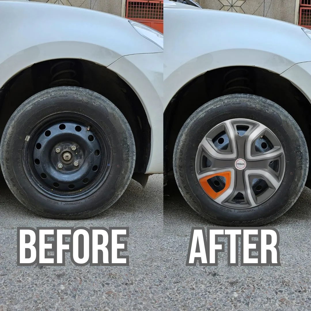 PRIGAN ALTROZ 14 INCH GREY SILVER ORANGE 14 WHEEL COVER  (Set of 4)  AVAILABLE IN 14 INCH - Image 3
