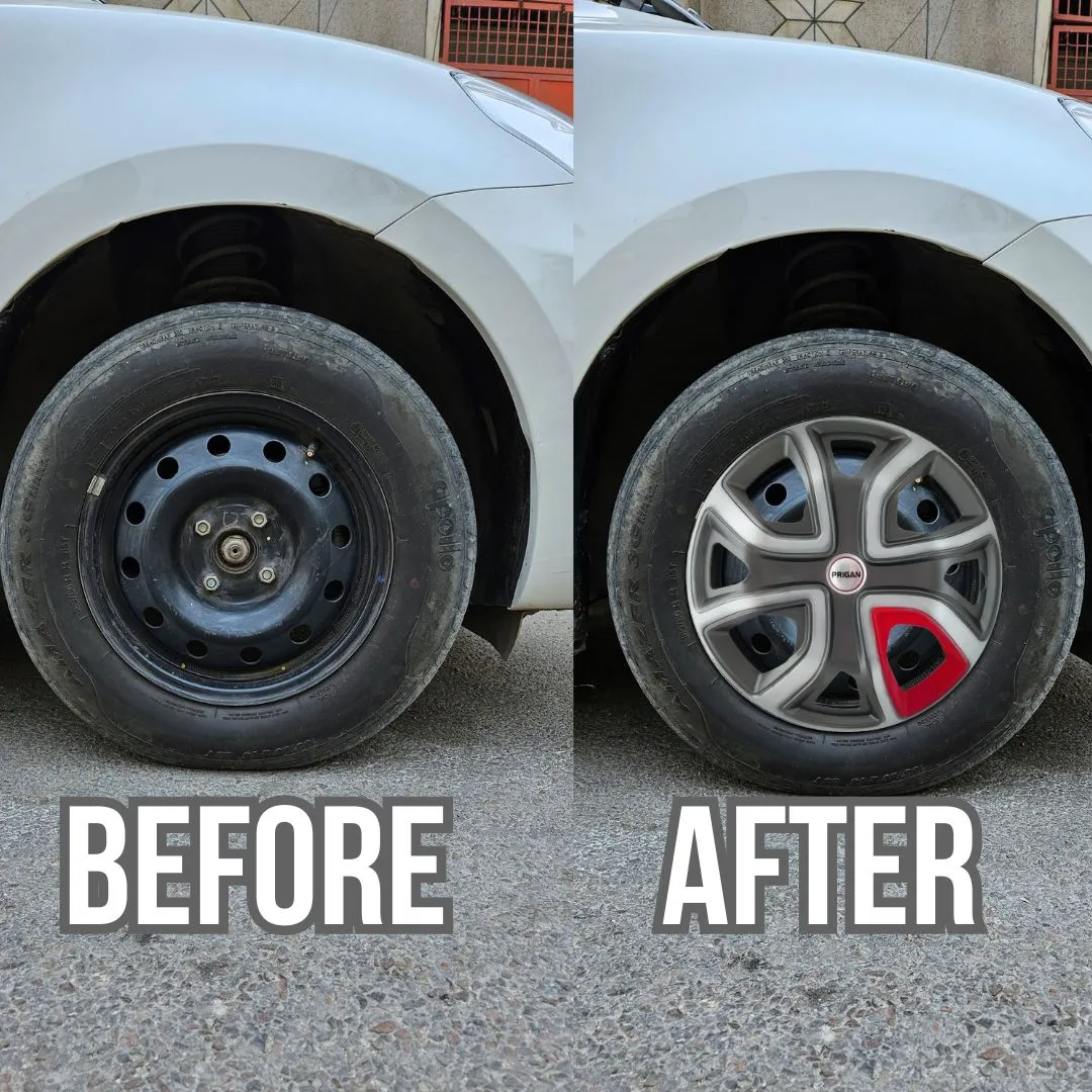 PRIGAN ALTROZ 14 INCH GREY SILVER RED 14 WHEEL COVER  (Set of 4)  AVAILABLE IN 14 INCH - Image 3