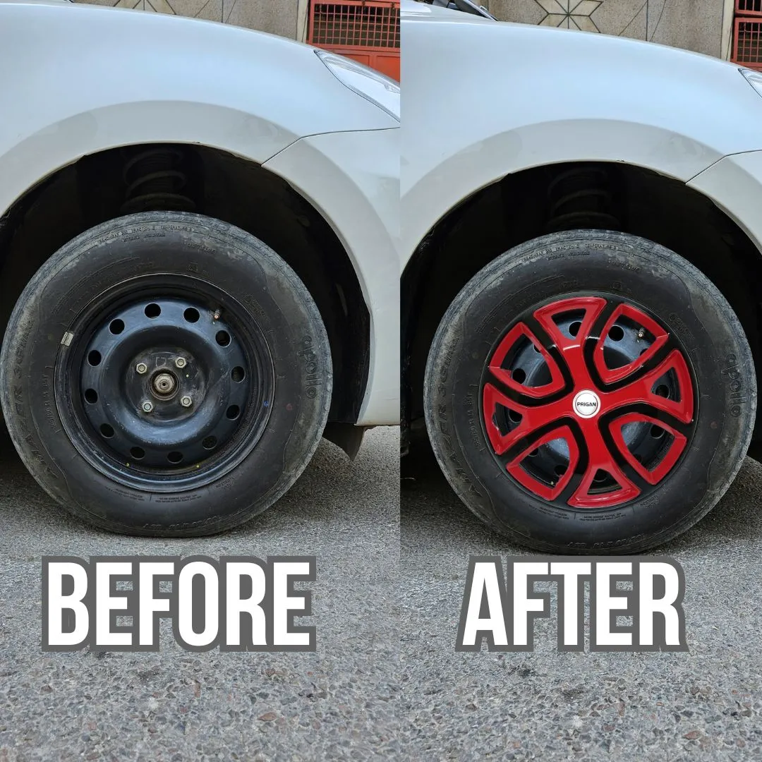 PRIGAN ALTROZ 14 INCH RED BLACK WHEEL COVER  (Set of 4)  AVAILABLE IN 14 INCH - Image 3