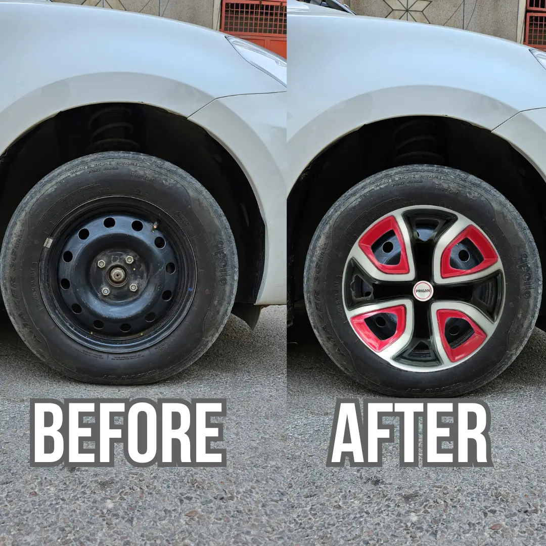 PRIGAN ALTROZ 14 INCH SILVER BLACK RED WHEEL COVER  (Set of 4)  AVAILABLE IN 14 INCH - Image 5