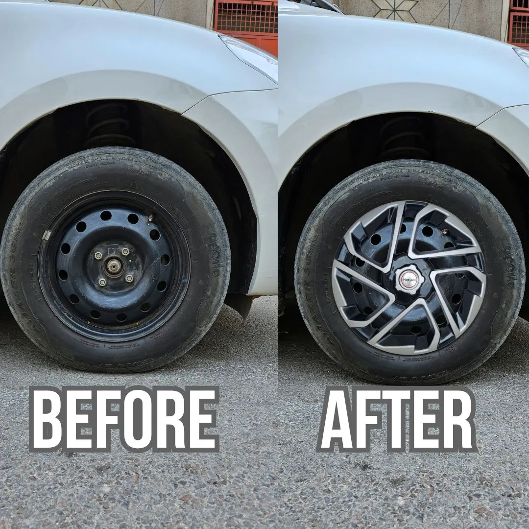 PRIGAN ANTIQUE SILVER BLACK WHEEL COVER  (Set of 4)  AVAILABLE IN 13,14,15,16 INCH - Image 3