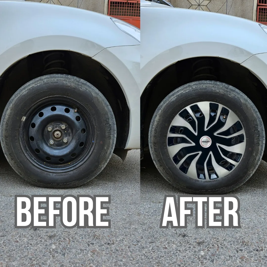 PRIGAN AVENGER 14 INCH SILVER BLACK WHEEL COVER  (Set of 4)  AVAILABLE IN 14 INCH - Image 3