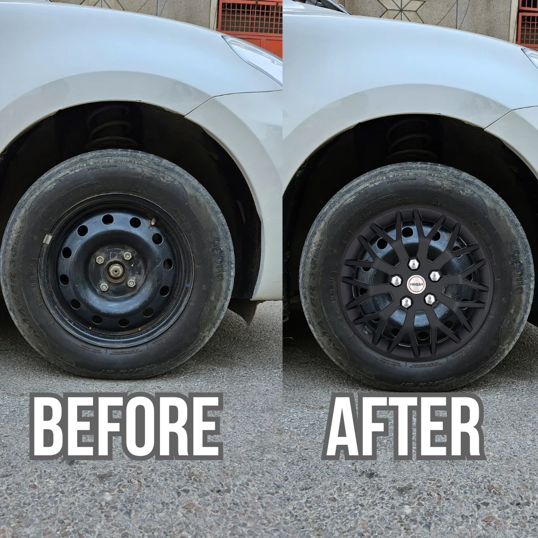 PRIGAN BEGIN BLACK WHEEL COVER  (Set of 4)  AVAILABLE IN 12,13,14 INCH - Image 3
