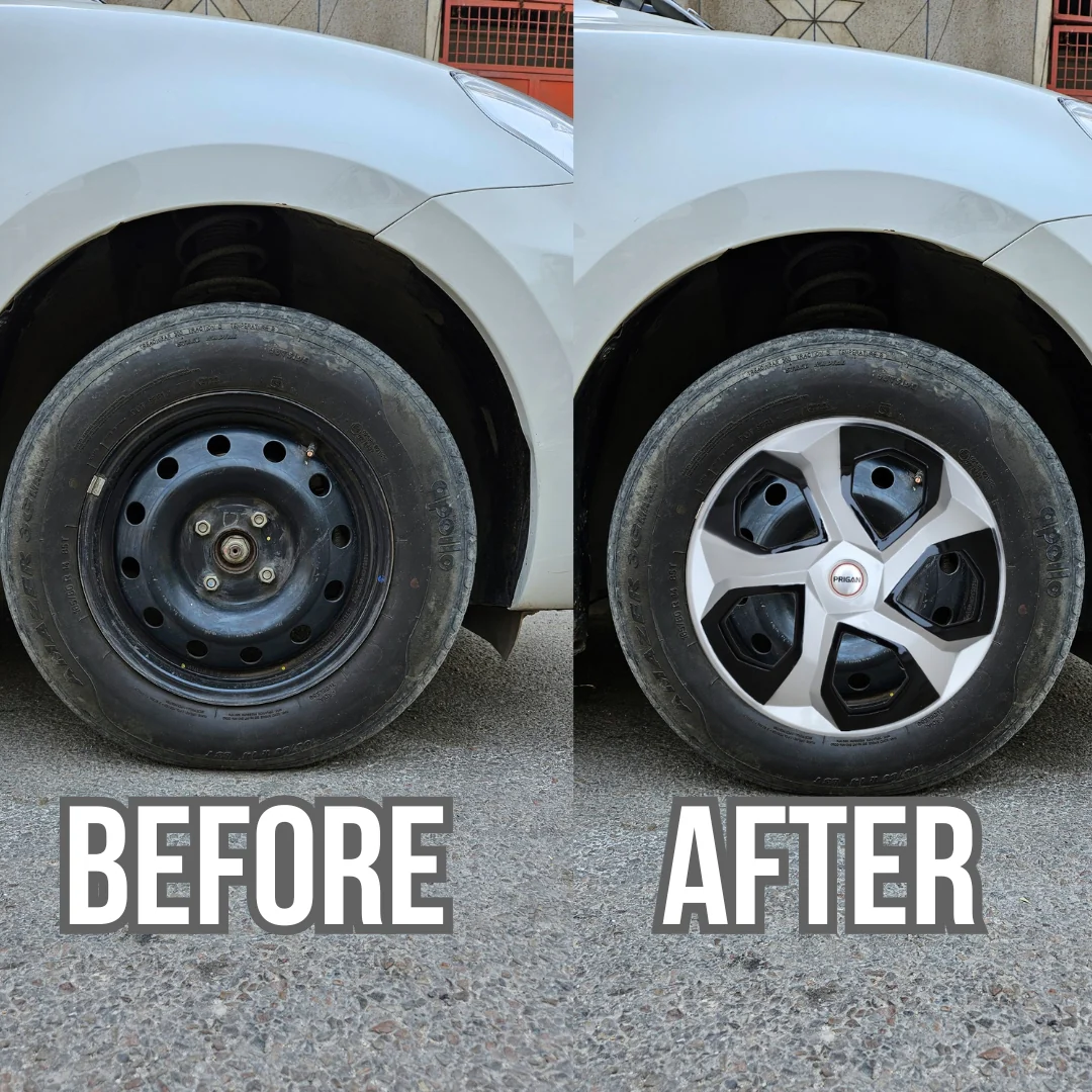 PRIGAN BREZZA 16 INCH TYPE 2 SILVER BLACK WHEEL COVER  (Set of 4)  AVAILABLE IN 16 INCH - Image 3