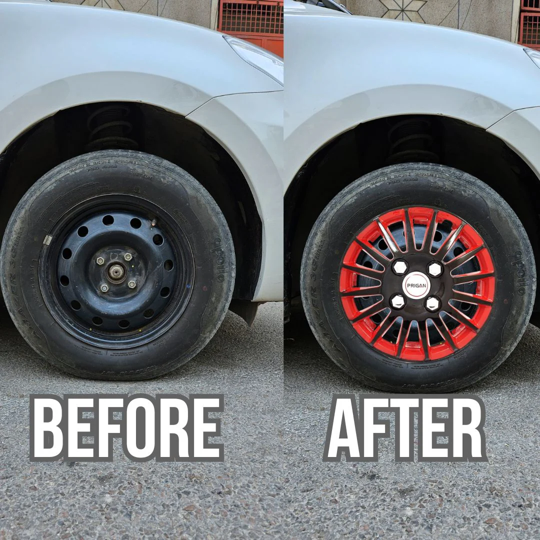 PRIGAN CAMRY BLACK RED WHEEL COVER  (Set of 4)  AVAILABLE IN 12,13,14,15,16  INCH - Image 3