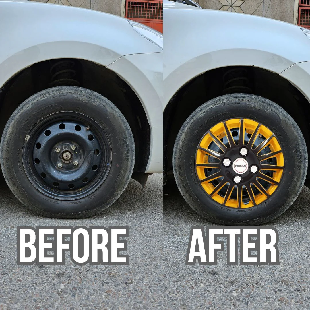 PRIGAN CAMRY BLACK YELLOW WHEEL COVER  (Set of 4)  AVAILABLE IN 12,13,14,15,16 INCH - Image 3