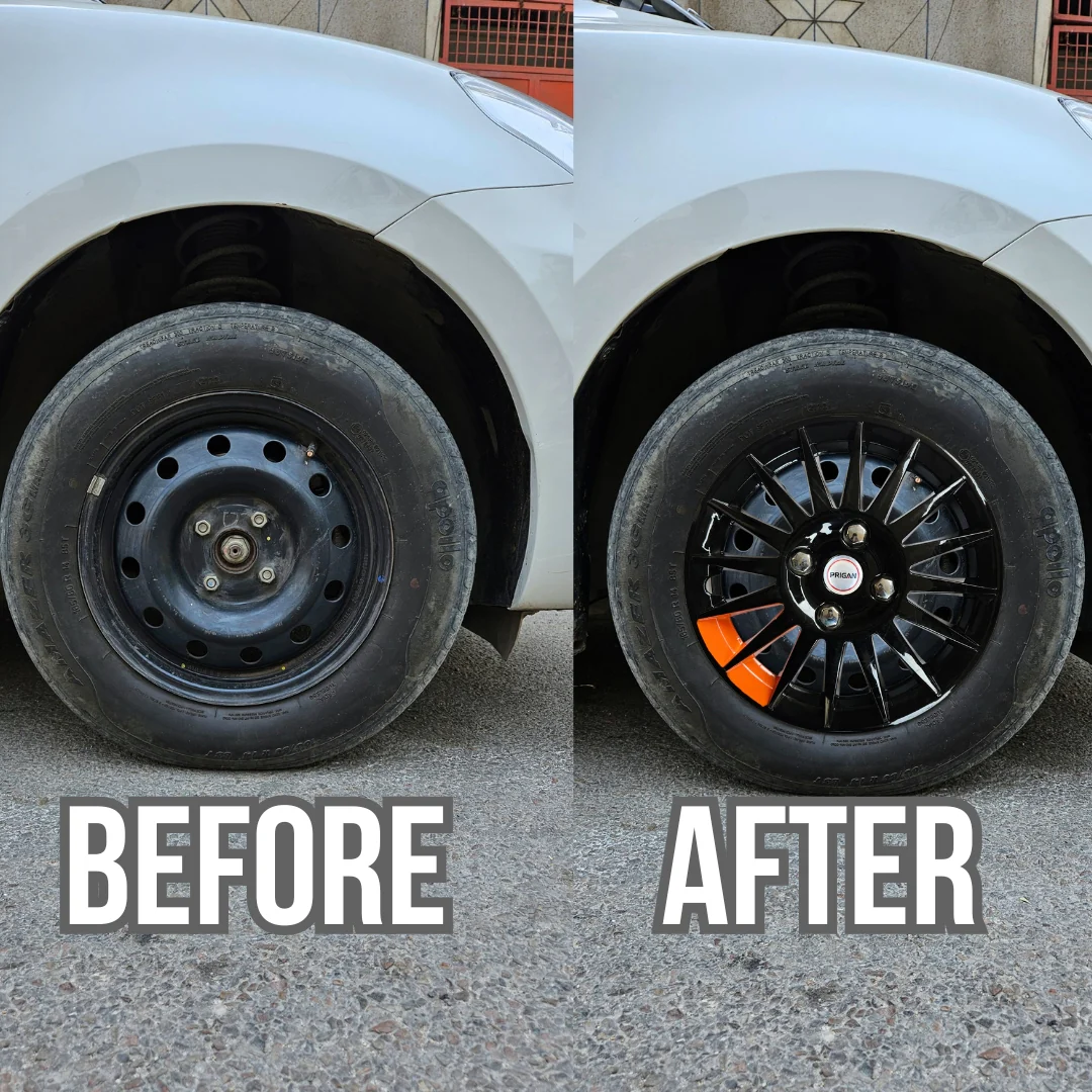 PRIGAN CAMRY TWIN ORANGE WHEEL COVER  (Set of 4)  AVAILABLE IN 12,13,14 INCH - Image 3