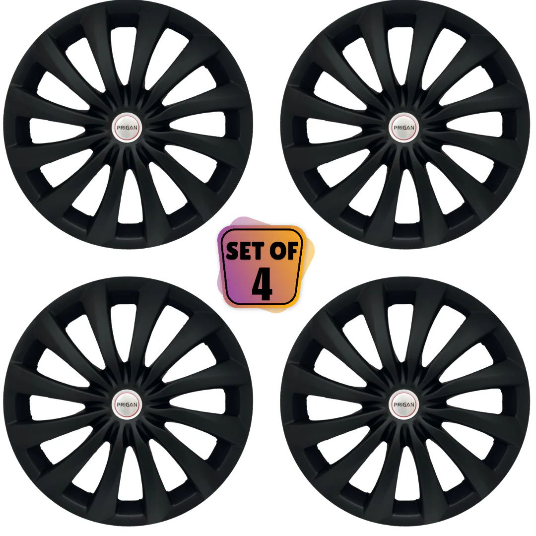 PRIGAN DZIRE TYPE 3 MATTE BLACK WHEEL COVER  (Set of 4)  AVAILABLE IN 14 INCH - Image 2