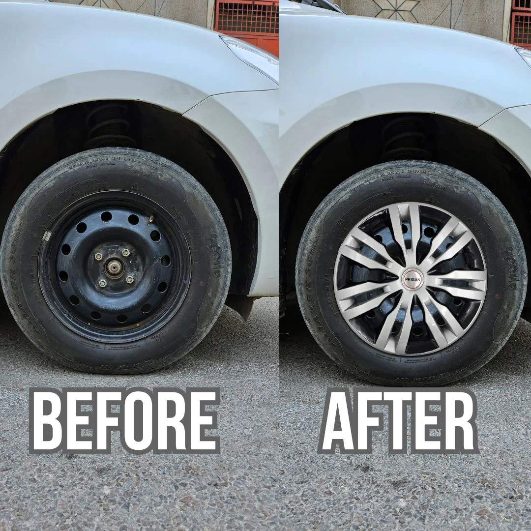 PRIGAN DZIRE TYPE 4 SILVER BLACK WHEEL COVER  (Set of 4)  AVAILABLE IN 14 INCH - Image 3