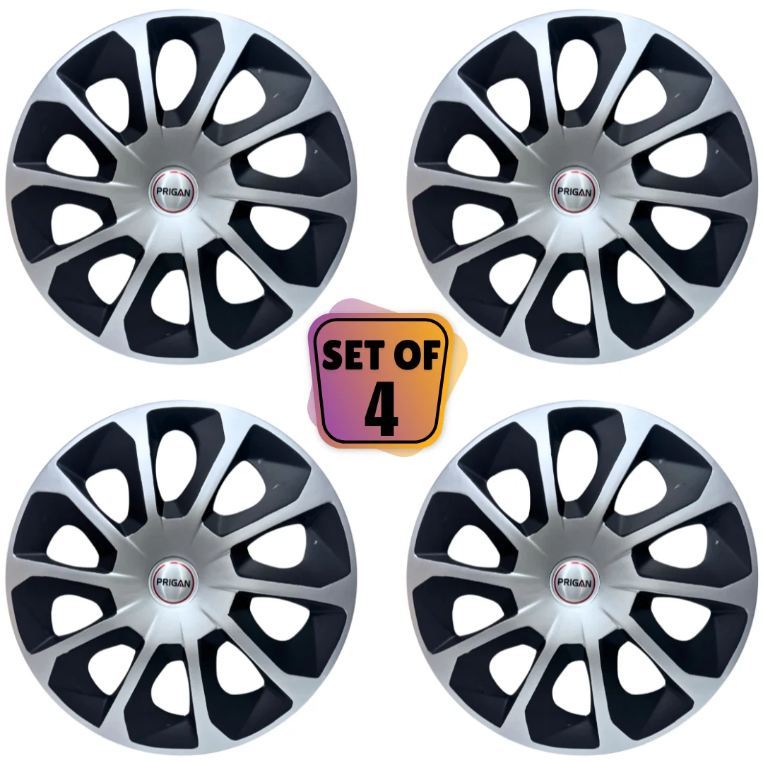 PRIGAN DZIRE TYPE 5 SILVER BLACK WHEEL COVER  (Set of 4)  AVAILABLE IN 14 INCH - Image 2