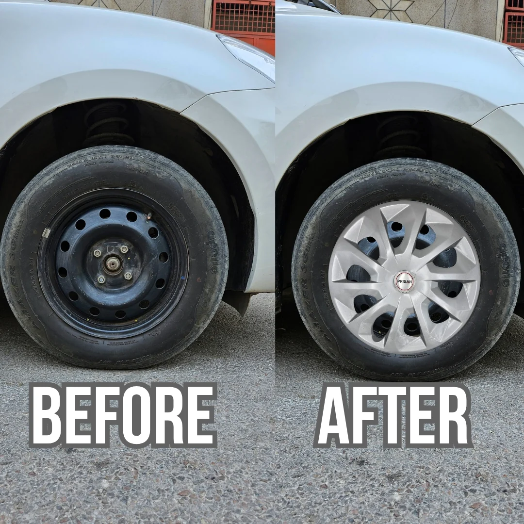 PRIGAN DZIRE TYPE 5 SILVER WHEEL COVER  (Set of 4)  AVAILABLE IN 14 INCH - Image 3