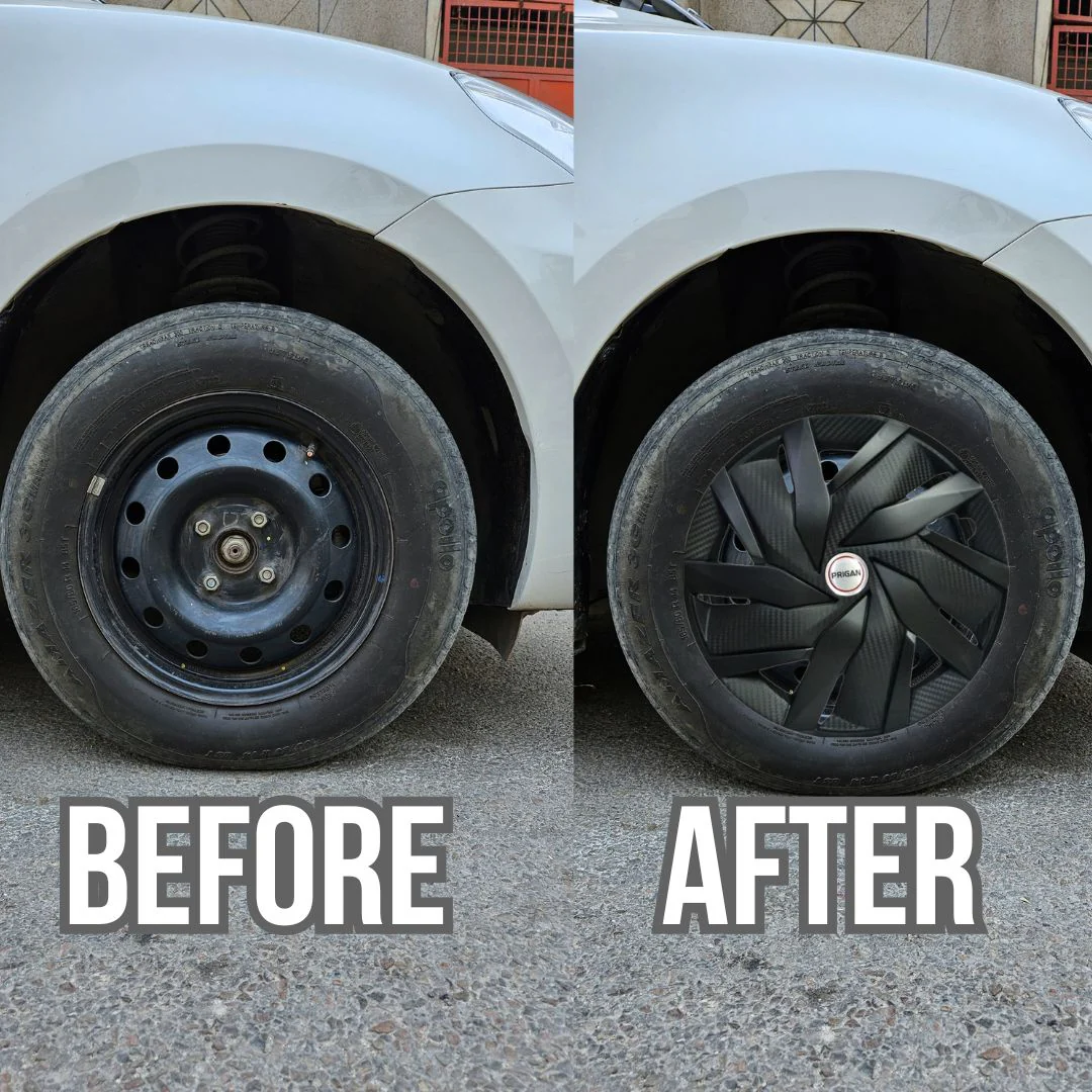 PRIGAN EAGLE BLACK WHEEL COVER  (Set of 4)  AVAILABLE IN 12,13,14,15 INCH - Image 3