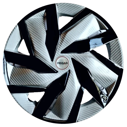 PRIGAN EAGLE SILVER-BLACK WHEEL COVER  (Set of 4)  AVAILABLE IN 12,13,14,15 INCH