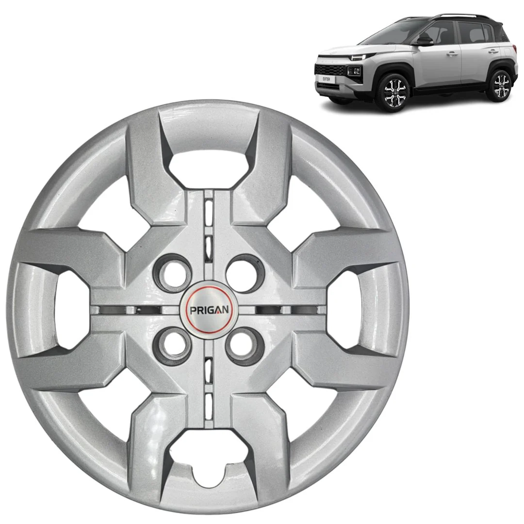 PRIGAN EXTER 14 INCH SILVER WHEEL COVER  (Set of 4)  (ONLY FOR EXTER 14 INCH CAR) - Image 2