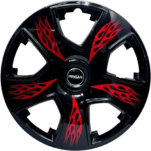 PRIGAN FIREBOLT BLACK RED WHEEL COVER  (Set of 4)  AVAILABLE IN 12,13,14,15,16,17  INCH - Image 4