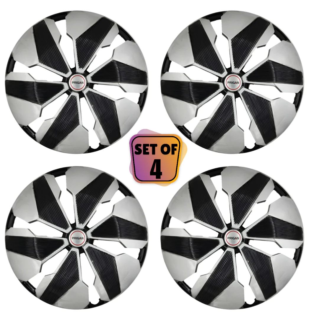 PRIGAN FLAIR 14 INCH SILVER BLACK WHEEL COVER  (Set of 4)  AVAILABLE IN 14 INCH - Image 2