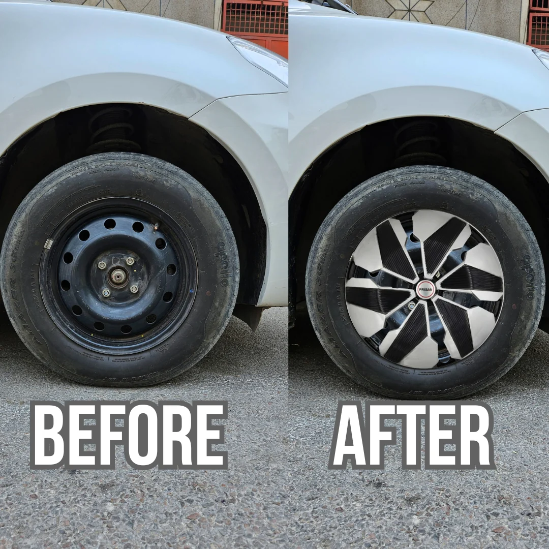 PRIGAN FLAIR 14 INCH SILVER BLACK WHEEL COVER  (Set of 4)  AVAILABLE IN 14 INCH - Image 3