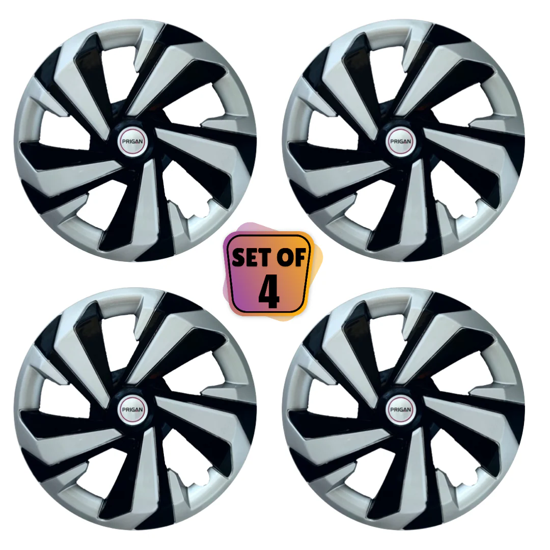PRIGAN GLIDER 14 INCH SILVER BLACK WHEEL COVER  (Set of 4)  AVAILABLE IN 14 INCH - Image 2