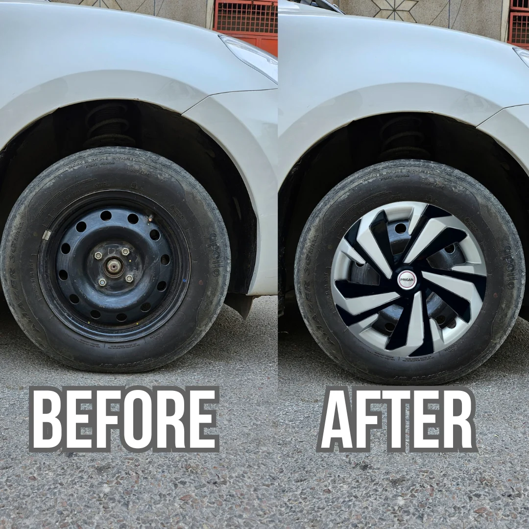 PRIGAN GLIDER 14 INCH SILVER BLACK WHEEL COVER  (Set of 4)  AVAILABLE IN 14 INCH - Image 3