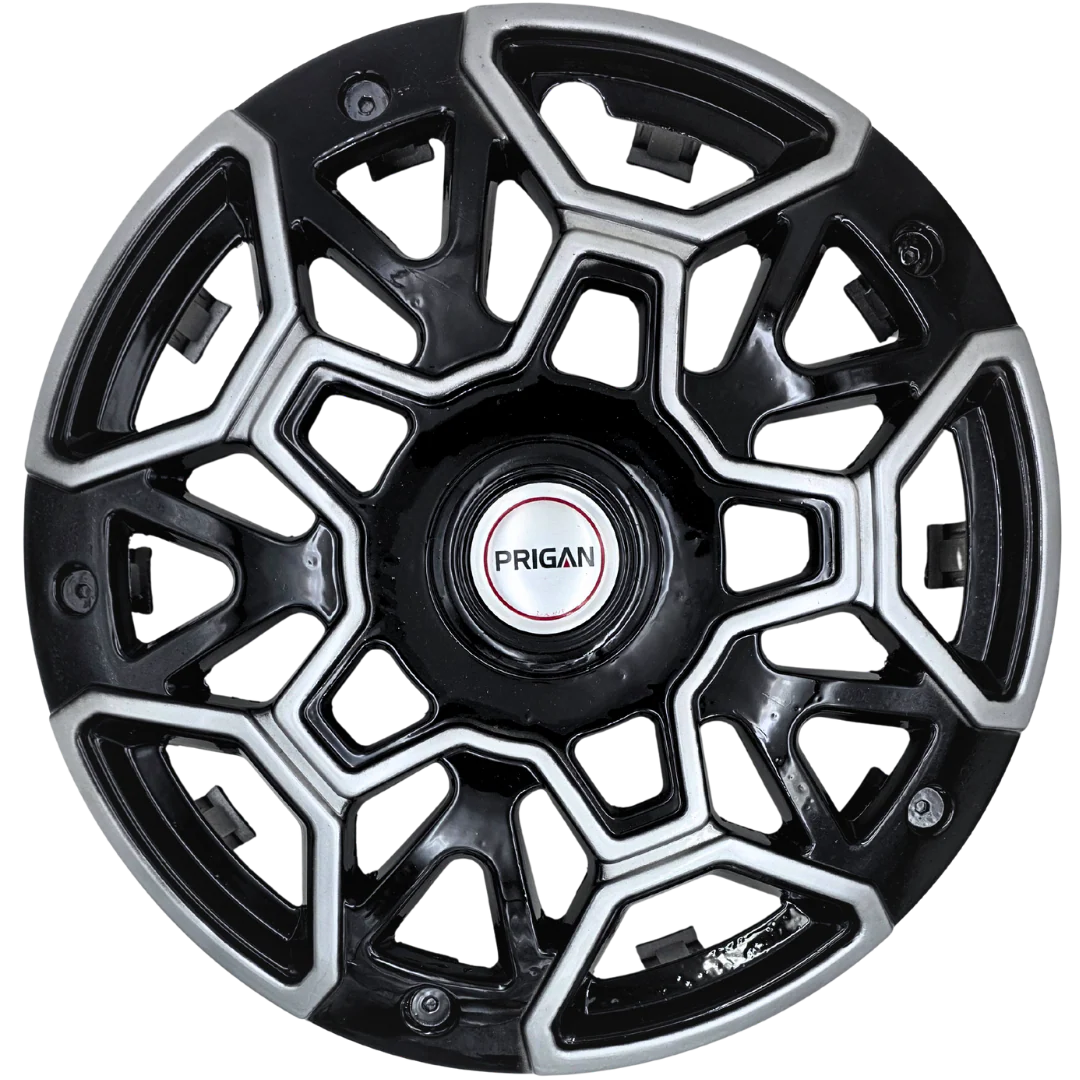 PRIGAN GRAVITY SILVER BLACK WHEEL COVER  (Set of 4)  AVAILABLE IN 15,16 INCH