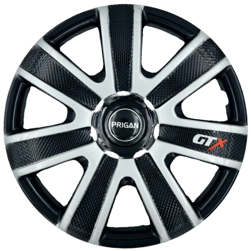 PRIGAN GTX BLACK SILVER WHEEL COVER  (Set of 4)  AVAILABLE IN 12,13,14,15,16,17 INCH