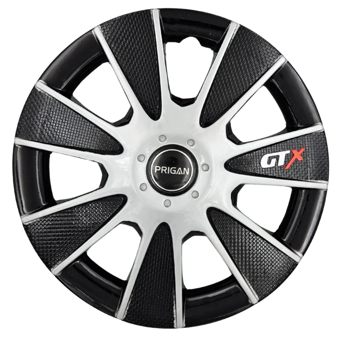 PRIGAN GTX BLACK SILVER WHEEL COVER  (Set of 4)  AVAILABLE IN 12,13,14,15,16,17 INCH - Image 2