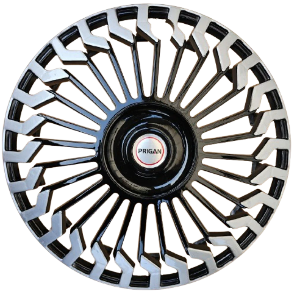 PRIGAN HUNTER BLACK SILVER WHEEL COVER  (Set of 4)  AVAILABLE IN 13,14,15,16 INCH