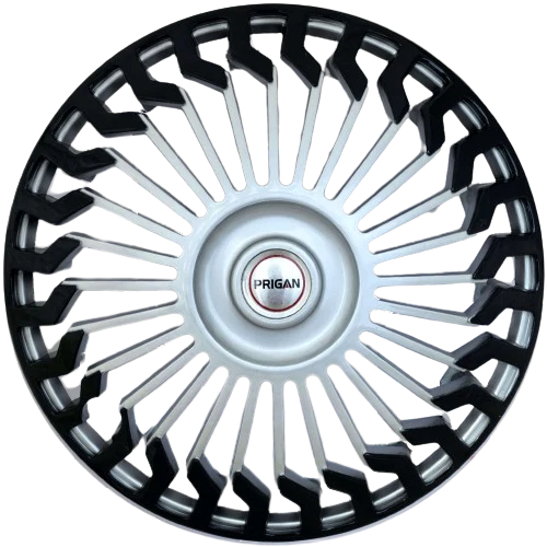 PRIGAN HUNTER SILVER BLACK WHEEL COVER  (Set of 4)  AVAILABLE IN 13,14,15,16 INCH