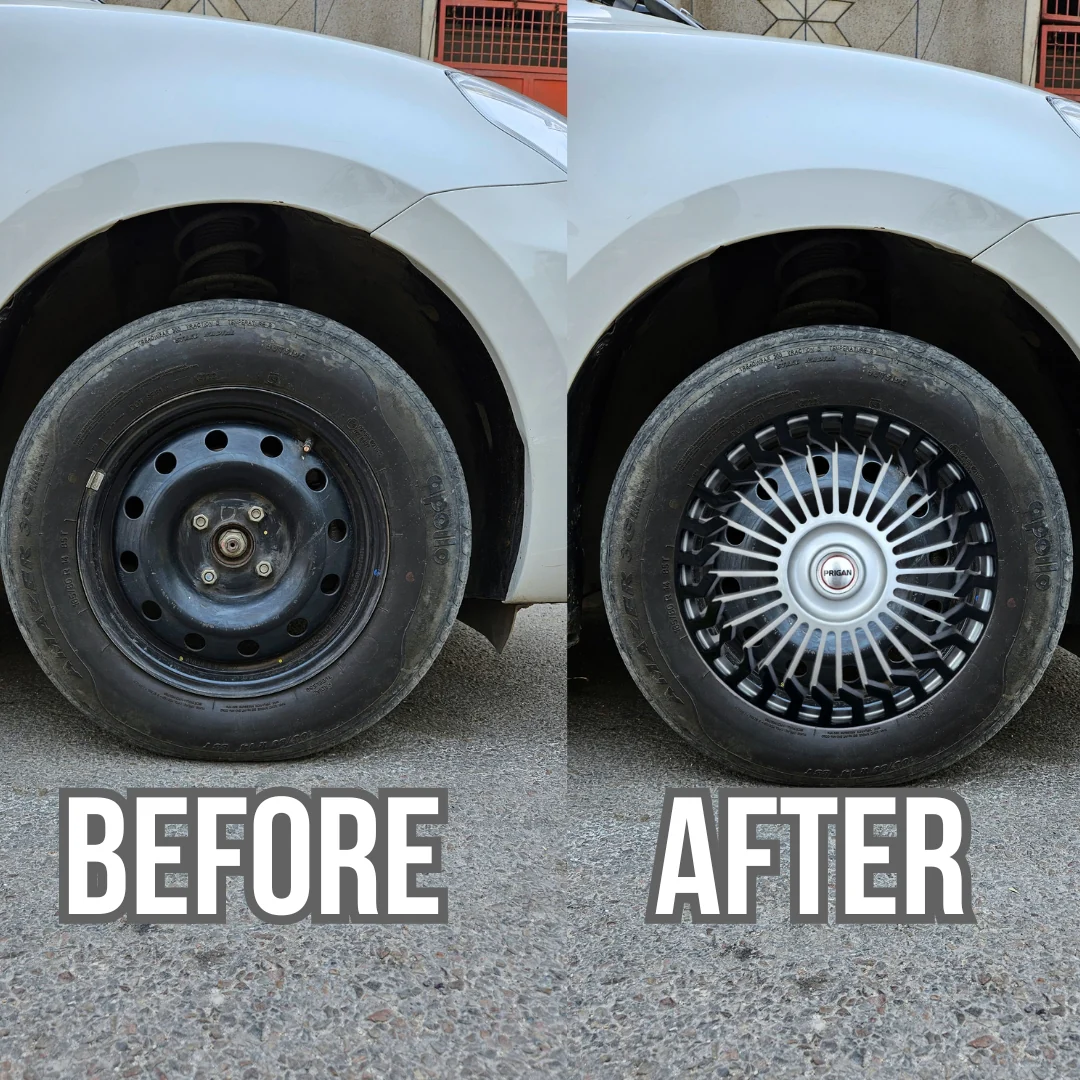 PRIGAN HUNTER SILVER BLACK WHEEL COVER  (Set of 4)  AVAILABLE IN 13,14,15,16 INCH - Image 3