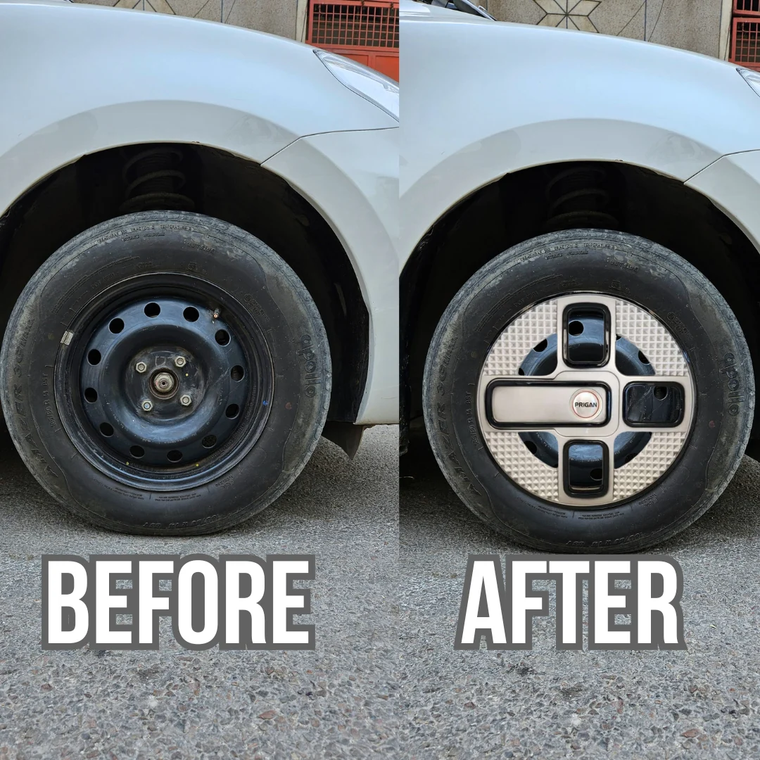 PRIGAN LAVISH 14 INCH SILVER BLACK WHEEL COVER  (Set of 4)  AVAILABLE IN 14 INCH - Image 3