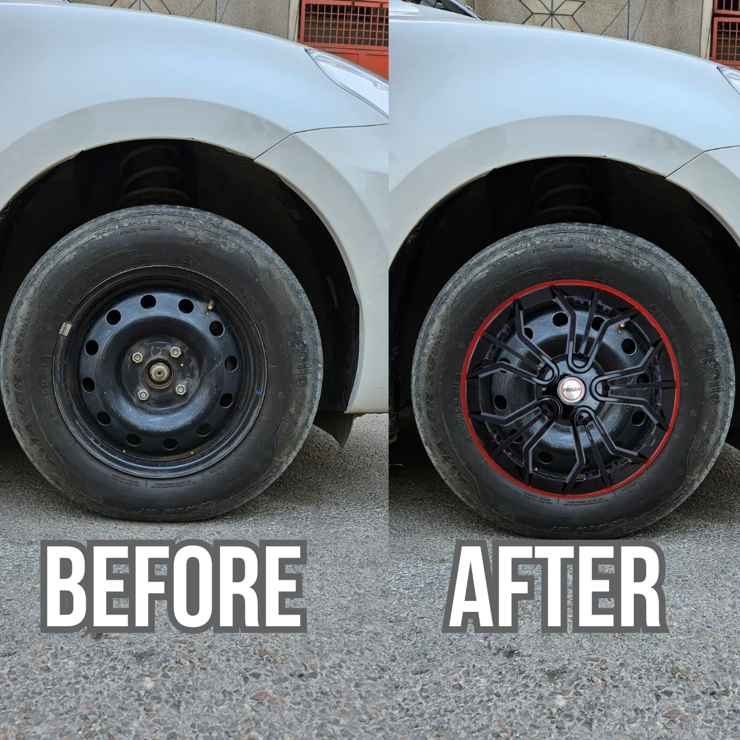 PRIGAN MAGIC-GT BLACK RED WHEEL COVER  (Set of 4)  AVAILABLE IN 14,15 INCH - Image 3