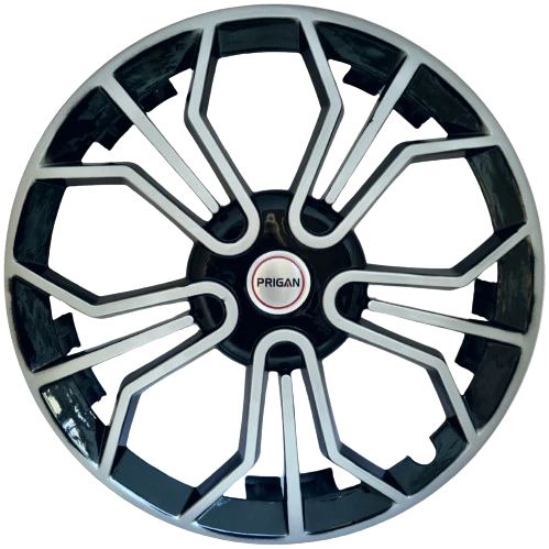 PRIGAN MAGIC SILVER BLACK WHEEL COVER  (Set of 4)  AVAILABLE IN 13,14,15 INCH