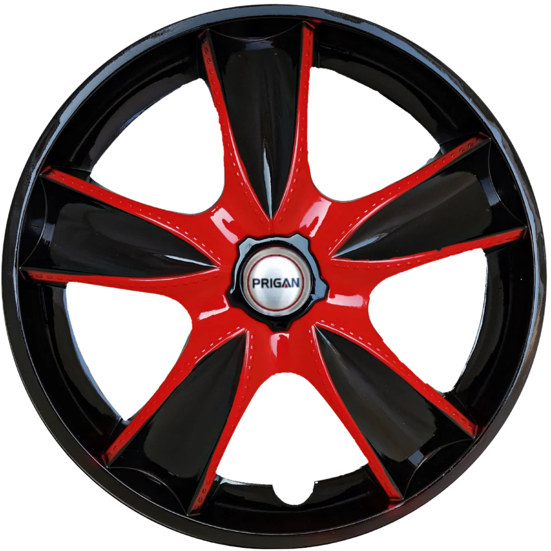 PRIGAN MAPLE BLACK RED WHEEL COVER  (Set of 4)  AVAILABLE IN 14,15 INCH