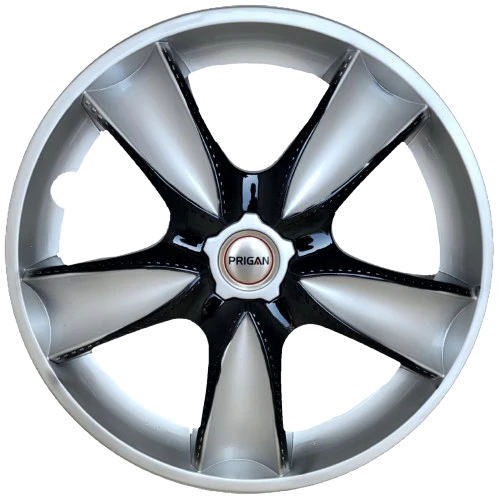PRIGAN MAPLE SILVER BLACK WHEEL COVER  (Set of 4)  AVAILABLE IN 14,15 INCH