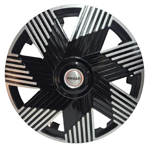 PRIGAN MATRIX BLACK SILVER WHEEL COVER  (Set of 4)  AVAILABLE IN 12,13,14,15,16 INCH