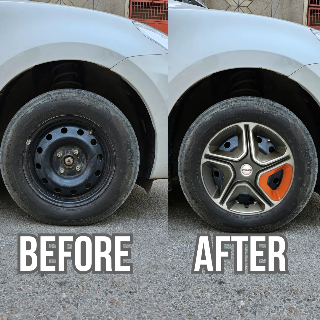 PRIGAN NEXON GREY SILVER ORANGE WHEEL COVER  (Set of 4)  AVAILABLE IN 12,13,14,15,16  INCH - Image 3