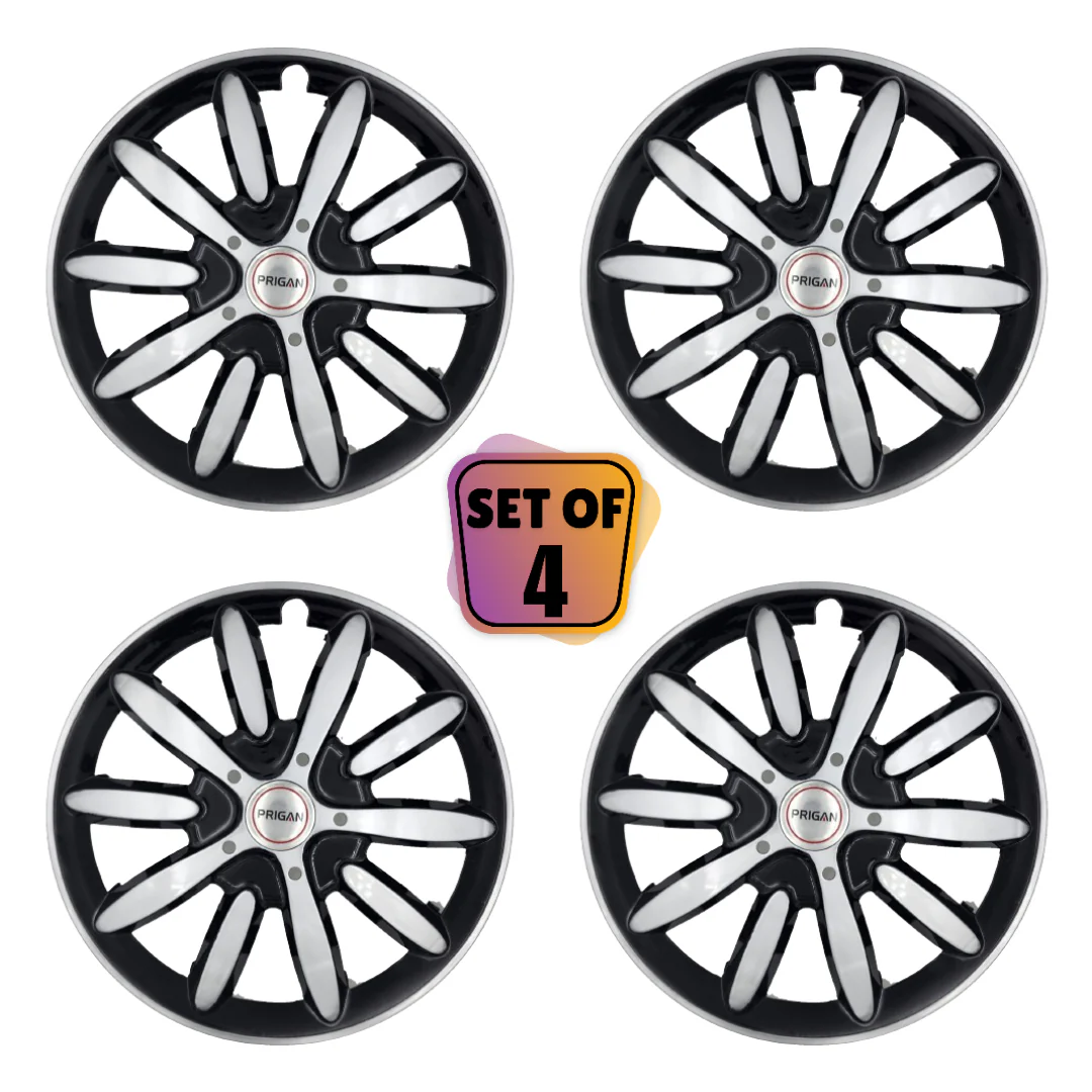 PRIGAN OCTANE 14 INCH SILVER BLACK WHEEL COVER  (Set of 4)  AVAILABLE IN 14 INCH - Image 2