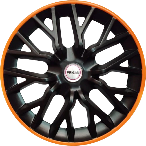 PRIGAN PHANTOM-GT ORANGE BLACK WHEEL COVER  (Set of 4)  AVAILABLE IN 12,13,14,15,16  INCH