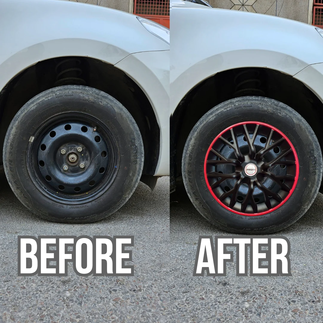 PRIGAN PHANTOM-GT RED BLACK WHEEL COVER  (Set of 4)  AVAILABLE IN 12,13,14,15,16  INCH - Image 3