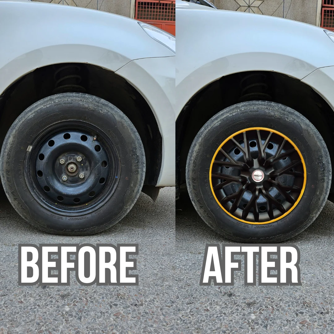 PRIGAN PHANTOM-GT YELLOW BLACK WHEEL COVER  (Set of 4)  AVAILABLE IN 12,13,14,15,16  INCH - Image 3