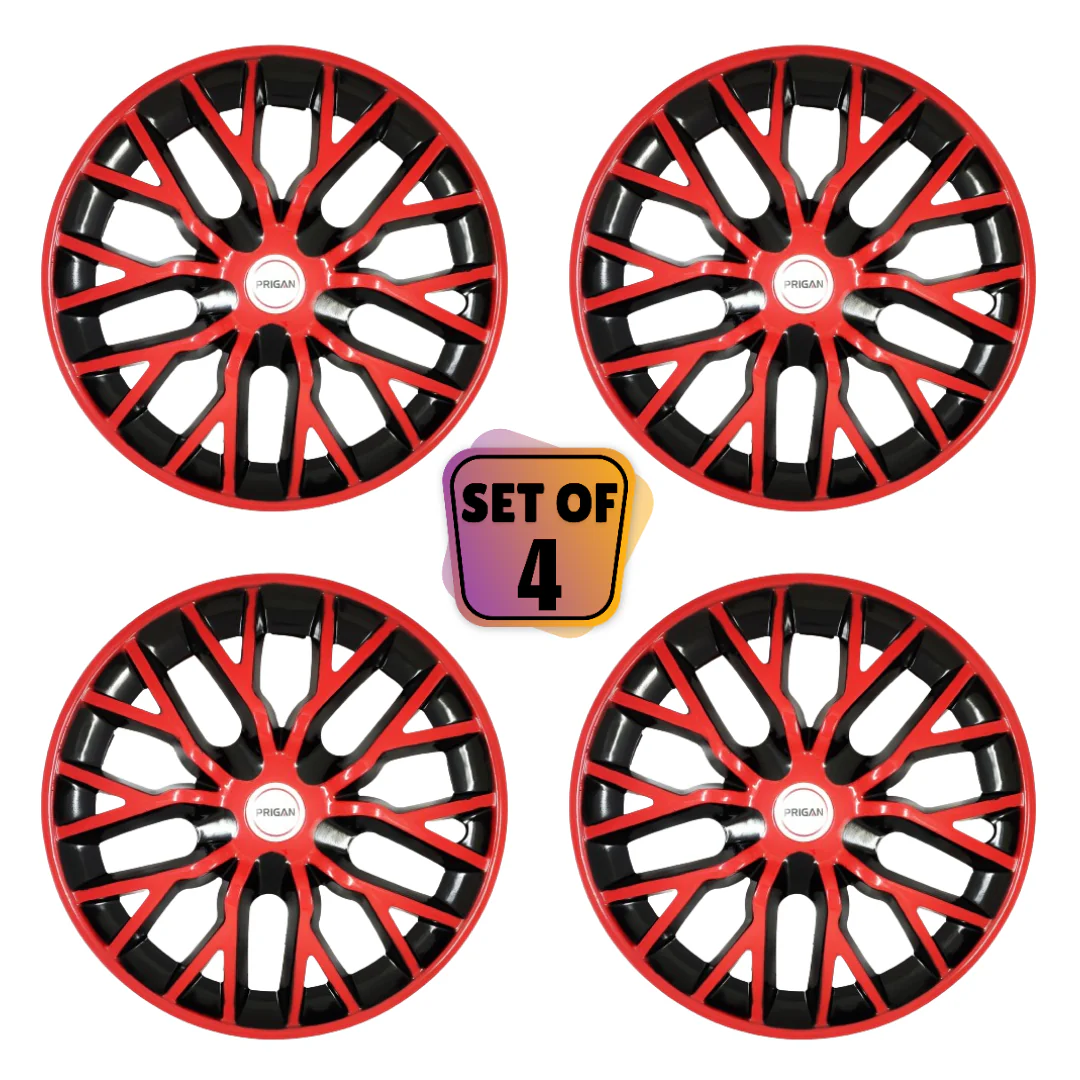 PRIGAN PHANTOM RED BLACK WHEEL COVER  (Set of 4)  AVAILABLE IN 12,13,14,15,16  INCH - Image 2