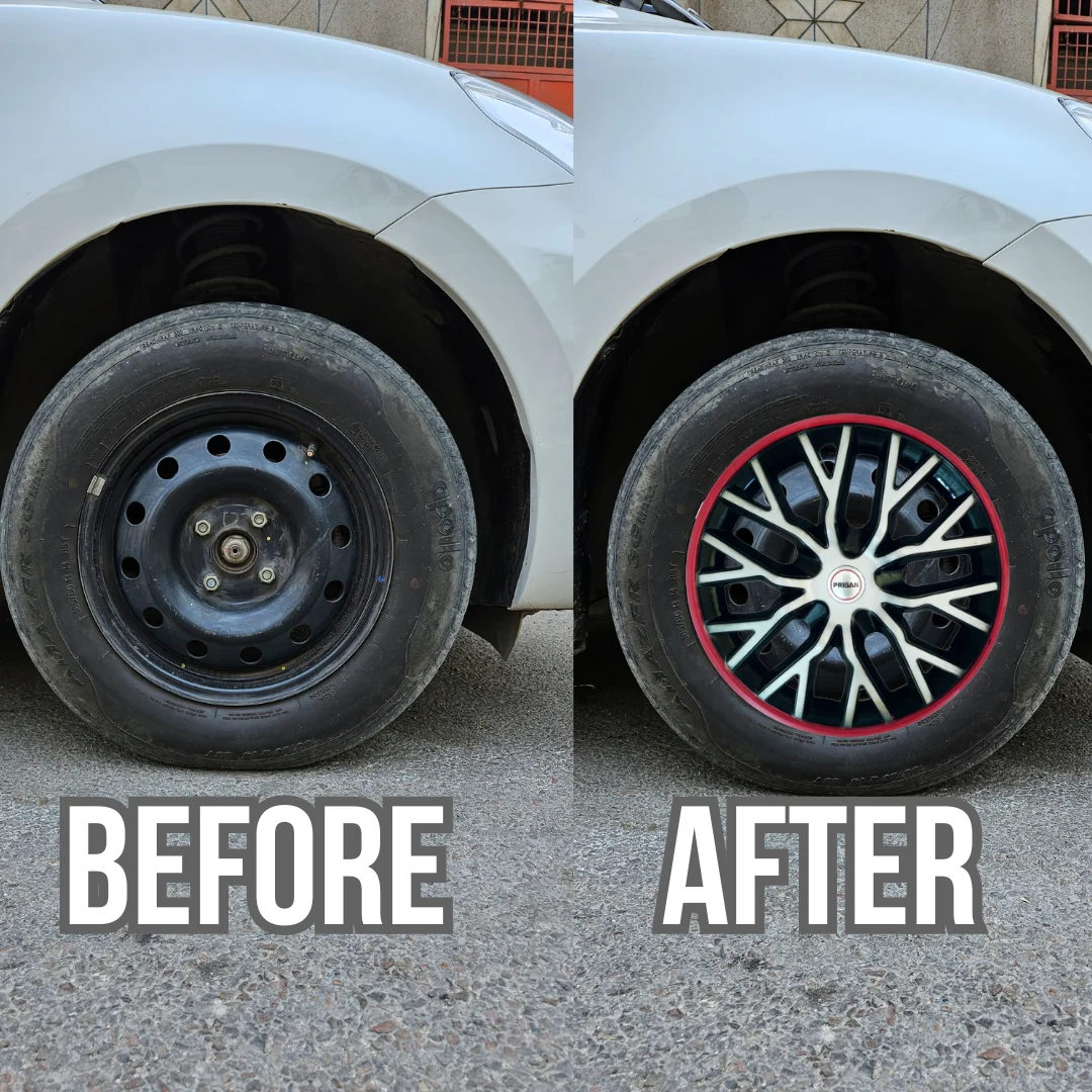 PRIGAN PHANTOM SILVER BLACK RED WHEEL COVER  (Set of 4)  AVAILABLE IN 12,13,14,15,16  INCH - Image 3