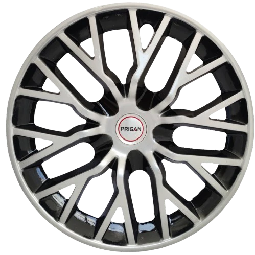PRIGAN PHANTOM SILVER BLACK WHEEL COVER  (Set of 4)  AVAILABLE IN 12,13,14,15,16  INCH