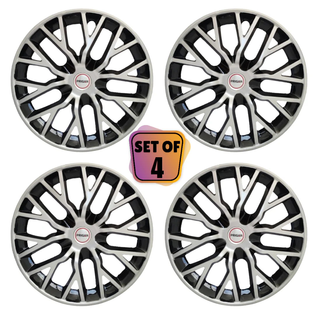 PRIGAN PHANTOM SILVER BLACK WHEEL COVER  (Set of 4)  AVAILABLE IN 12,13,14,15,16  INCH - Image 2