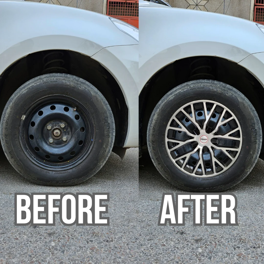 PRIGAN PHANTOM SILVER BLACK WHEEL COVER  (Set of 4)  AVAILABLE IN 12,13,14,15,16  INCH - Image 3
