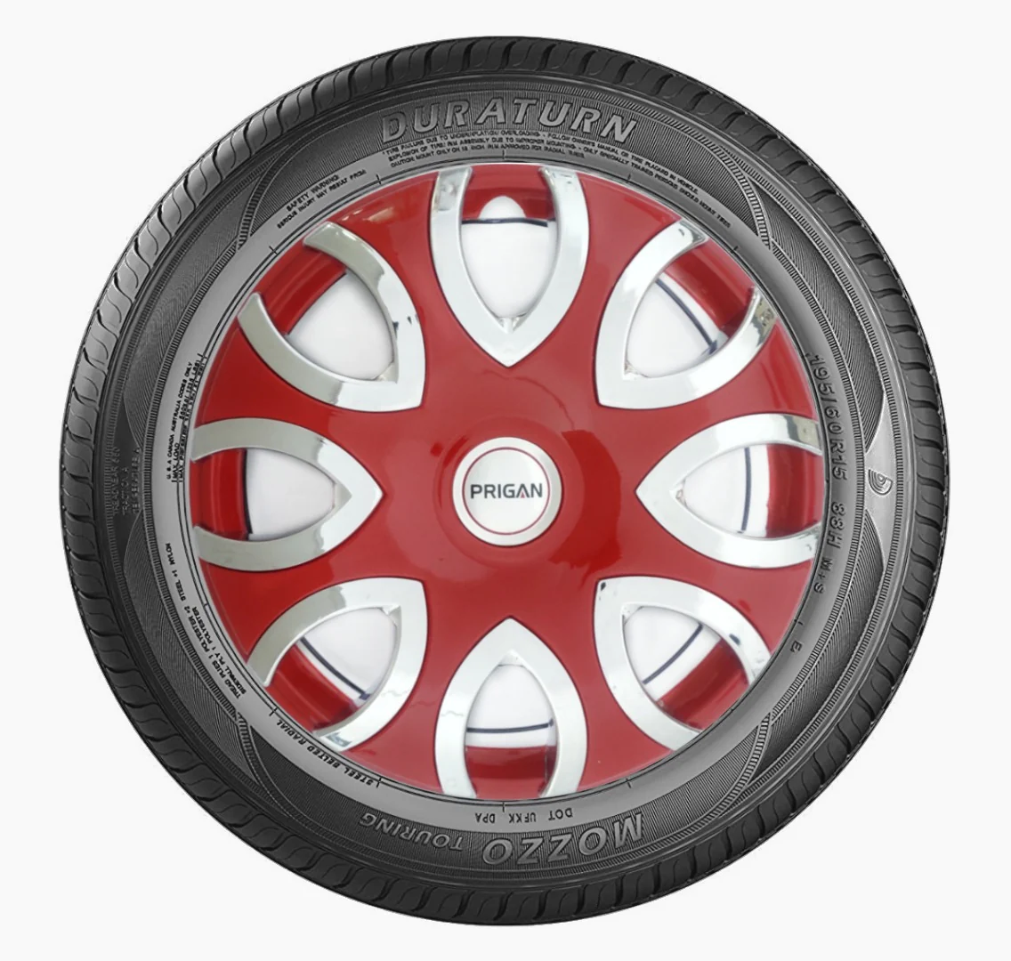 PRIGAN PULSE CHROME RED WHEEL COVER  (Set of 4)  AVAILABLE IN 12,13 INCH - Image 5
