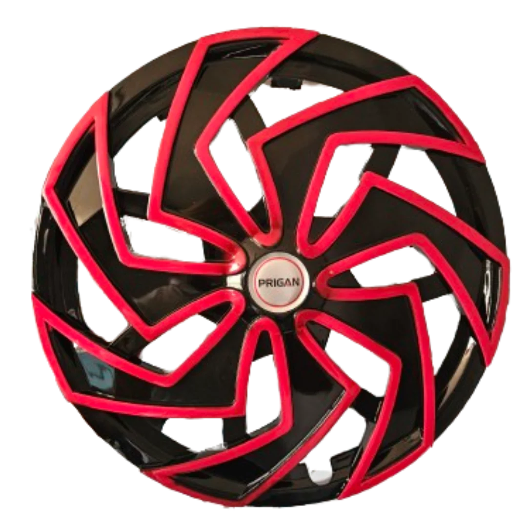 PRIGAN SPIDER BLACK RED WHEEL COVER  (Set of 4)  AVAILABLE IN 12,13,14,15,16 INCH
