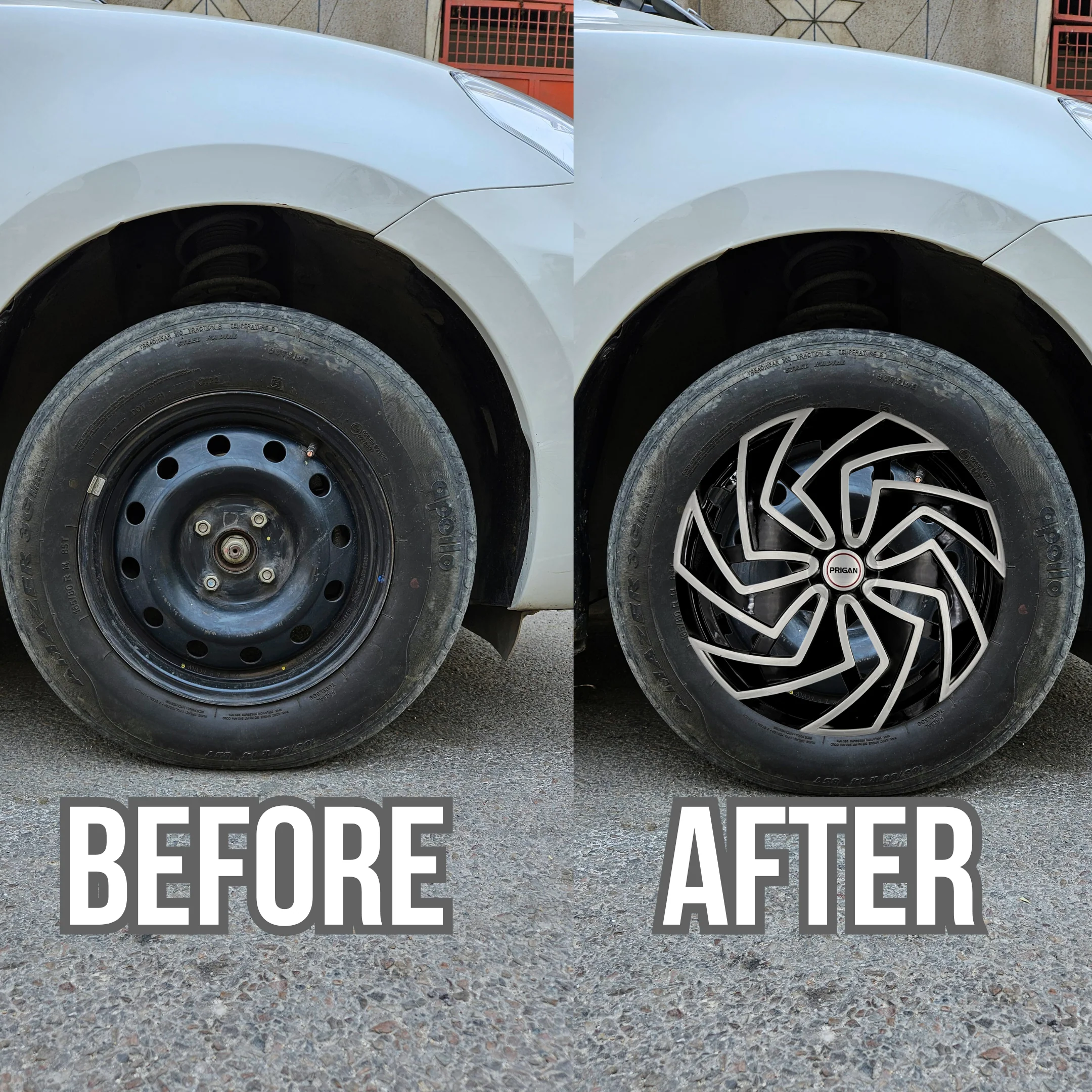 PRIGAN SPIDER BLACK SILVER WHEEL COVER  (Set of 4)  AVAILABLE IN 12,13,14,15,16 INCH - Image 3